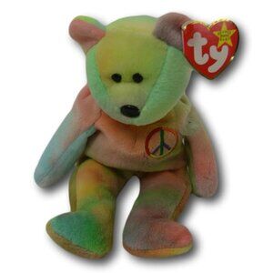 Retired TY Beanie Baby Peace Bear 1996 - Rare Tag Errors!